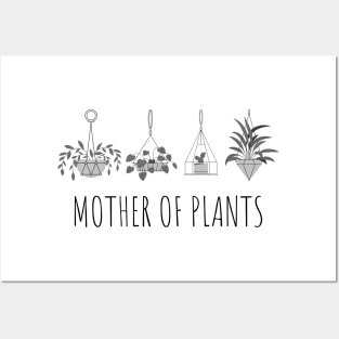 Mother of Plants Black and White Cute Plant Doodle Posters and Art